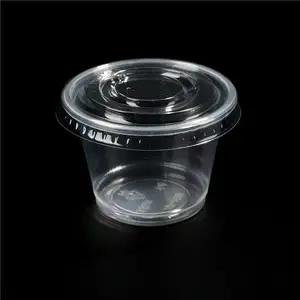 Одноразовые пластиковые чашки для соуса 2 унции с крышками, контейнер для соуса, перца, оптовая продажа от китайского поставщика