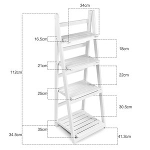 Kệ Gỗ Xếp Chậu Hoa 4 Tầng, Kệ Sách Gấp Trưng Bày Đơn Vị Lưu Trữ - Product Image 4