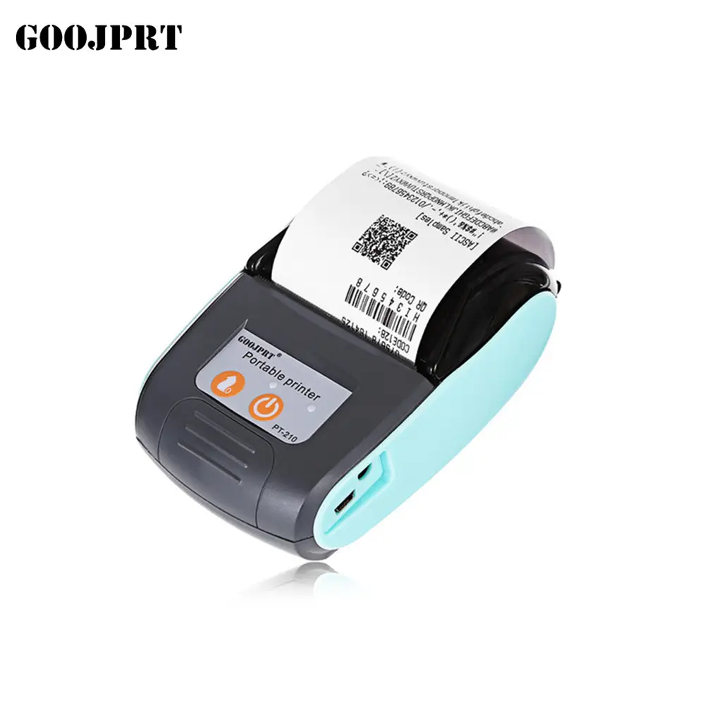 58mm mini tragbare thermische drucker mit batterie Goojprt pt-210 Barcode drucker