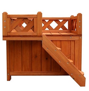 บ้านสุนัข/กรงสุนัขไม้พร้อมระเบียง - Product Image 4