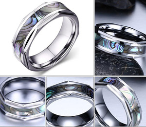 China Fabricante Mejor Precio Película Figura <span class=keywords><strong>Occidental</strong></span> Joyería De Tungsteno Anillo Embutido de la Cáscara para Hombres - Product Image 2