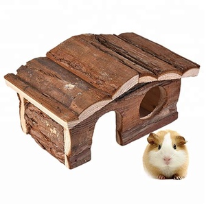 Casa de madeira para roedores, animais de estimação de madeira para guiné porcos hamster coelho estilo castelo casa de roedores - Product Image 6