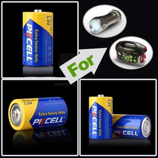 Kostenlose Proben PKCELL D Zelle Batterie R20P R20S R20 1,5 v Um1 Carbon Zink Batterien