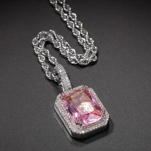 Nhà Thiết Kế Hiphop Nhiều Màu CZ Đá Quý Vuông Pha Lê Rhinestone <span class=keywords><strong>Ruby</strong></span> Mặt Dây Chuyền Nam Vòng Cổ - Product Image 5