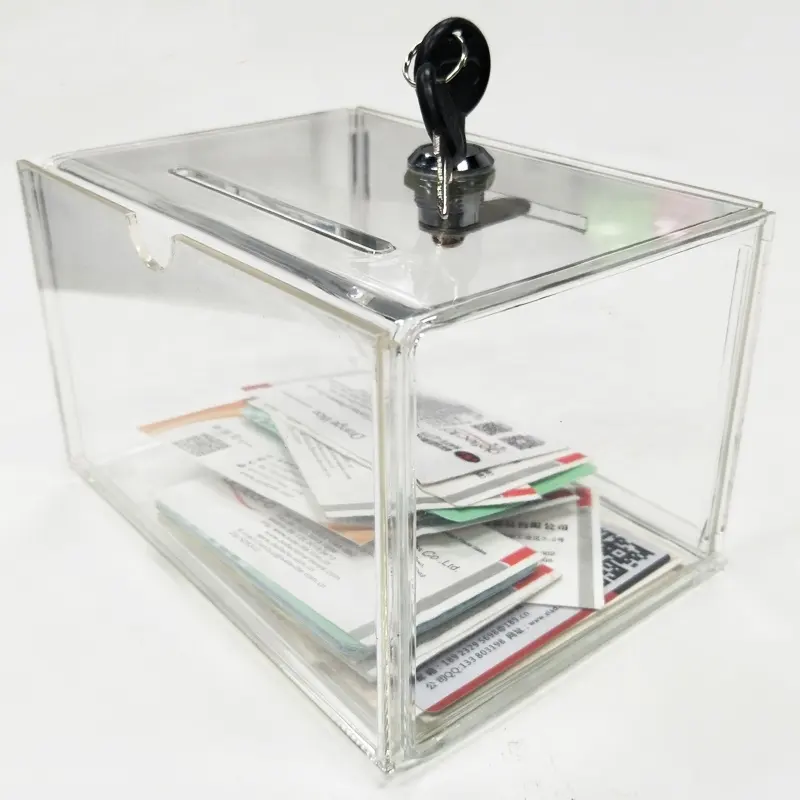 Donation Donation Box Customized Size Transparent Acrylic Donation Box With Lock