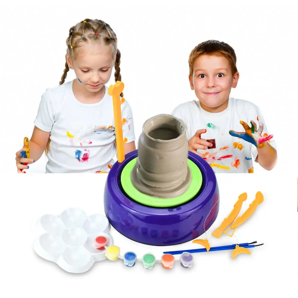 Online heiß verkauften Keramik rad DIY Spielzeug mit Ton für Kinder Keramik rad Craft Kit für Kinder