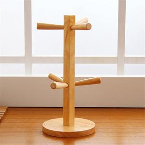 <strong>Wood</strong> <strong>Mug</strong> Rack <strong>Tree</strong>, <strong>Mug</strong> Hanging Display Rack Drinkware Shelf With 6 Hook <strong>Tree</strong> Shape <strong>Wood</strong> Coffee Tea Cup Storage Holder Stand Kit - Product Image 3