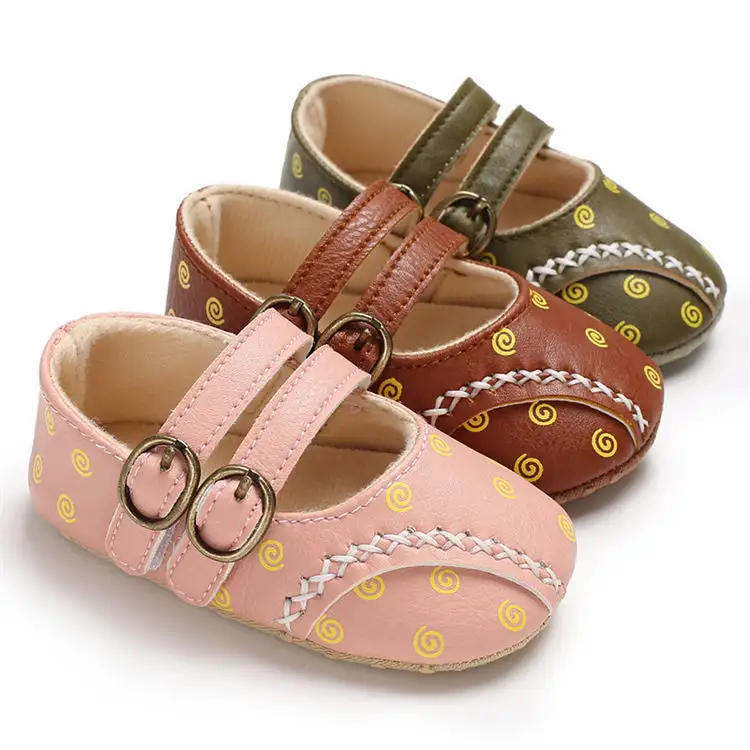 New designed PU Leather summer soft sole 0-2 years boy and girl baby shoes