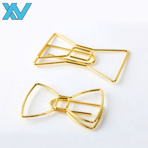 Clips en fil métallique doré de divers motifs – Point d'interrogation, dollar, poisson, flèche, étoile, diamant, nœud, note de musique pour usage au bureau - Product Image 2
