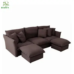 Groothandel Nieuwe Model Sofa Sets Moderne Ontwerpen Thuis Funiture L Type Stof Materiaal Woonkamer Sofa Set