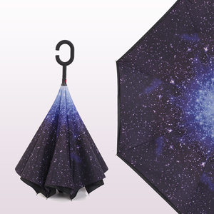 <span class=keywords><strong>Parapluie</strong></span> inversé double couche, <span class=keywords><strong>parapluie</strong></span> droit, neuf, avec poignée en forme de C, anti-UV, imperméable, logo personnalisé - Product Image 2