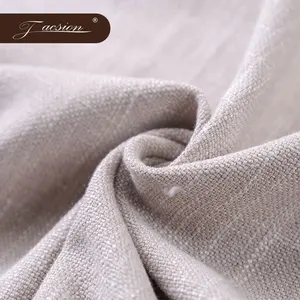 Tissu Jacquard Teint en Fil 100% Polyester Beige 100% Lin TengHui Upholstery 310GSM pour Canapé et Textile de Maison Coussin pour l'Europe - Product Image 1