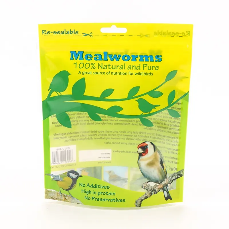 Cetak Logo Kustom Ramah Lingkungan Kering Tas Kemasan Makanan Biji Burung Kemasan Makanan Biji Burung Liar Kemasan Makanan