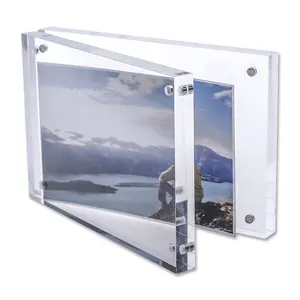 Personalizado magnético acrílico marco de fotos Lucite pantalla Marco de acrílico bloque de foto