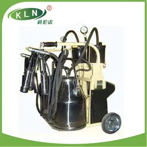 piston pump type machine for milk extrudingfor cow with two barrals