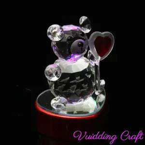 Baby Bear Crystal With Red Heart For Baby Shower Souvenir Gifts
