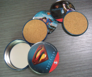 Caja Redonda de Hojalata Vacía Reciclable para 6 Posavasos de Hojalata, Tamaño Personalizado Disponible - Product Image 3