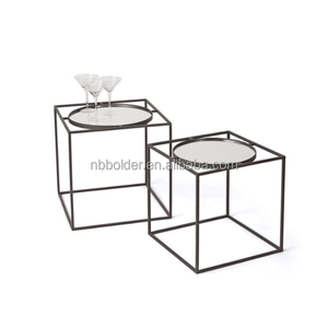 Moderne design en métal <span class=keywords><strong>carré</strong></span> table basse pour la maison decer mini meubles - Product Image 2