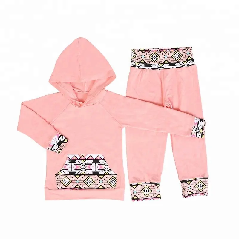wholesales children girls baby clothing girls casual 2pc set hoodie pants 2pc set