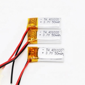 401020 50mah 3.7v 평면 사각형 최소 그래 핀 리튬 폴리머 배터리 셀 - Product Image 2