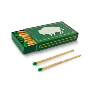 Wooden safety scented matches with green tip