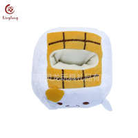Nouveau design en peluche rose Tofu en peluche Support de siège pour téléphone portable