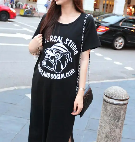 korean style plus size short sleeve loose cotton comfort clothes for pregnant women long dress wholesale maternity dress