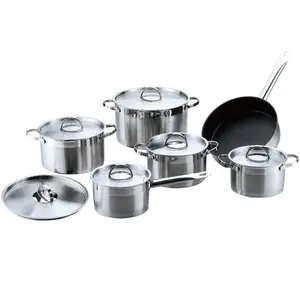 Realwin Máy Rửa Chén An Toàn Satin Hoàn Thành Đồ Nấu Nướng Saucepan Set Với Nắp Thép Không Gỉ Pot Set Cho Nhà Bếp