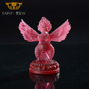 Statues d'oiseaux géants en <span class=keywords><strong>cristal</strong></span> de verre Liuli religieux exquis, Garuda Dhwaja <span class=keywords><strong>Roc</strong></span> - Product Image 5