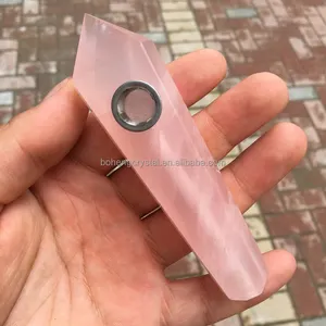 Bán buôn đá Tự Nhiên rose quartz crystal Đá ống hút