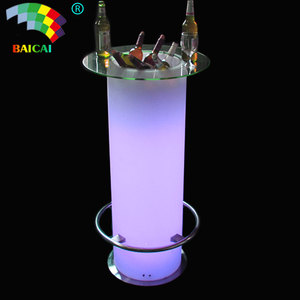 Led בר ריהוט עגול בר שולחן Led נטענת גבוה led מרחוק חיצוני דשא בר דלפק - Product Image 5