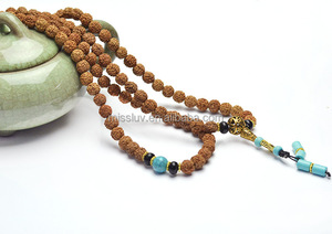 Bracelet de prière bouddhiste <span class=keywords><strong>tibétain</strong></span> et Bodhi, bijou de Vajra, avec perle turquoises, collier Mala, 108 - Product Image 6