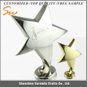 Galvanoplastia aleación de metal tipo encargo plata estrellas trofeo, trofeo de <span class=keywords><strong>la</strong></span> Copa - Product Image 1