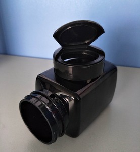 Quadrato nero Lucido Autoadesivo della Guarnizione di Plastica Bottiglia di Pillola 200cc - Product Image 2