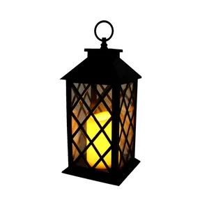 Thiết Kế Mới Màu Đen Halloween Candle Lantern Trang Trí Vintage Nhựa Led Candle Lantern