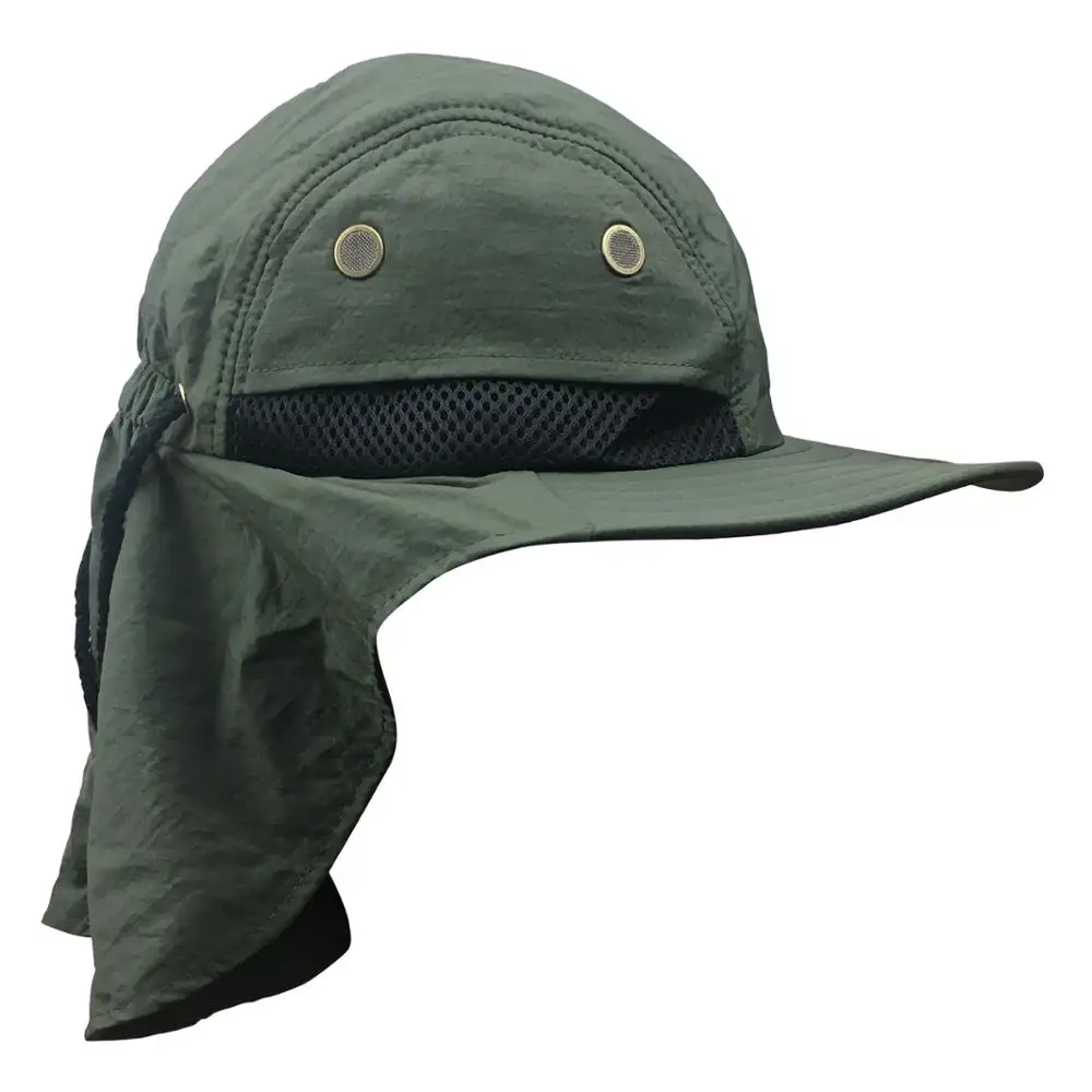 wholesale adults unisex hunting bucket hat fishing man hats with neck flap waterproof outdoor hiking hats for men women