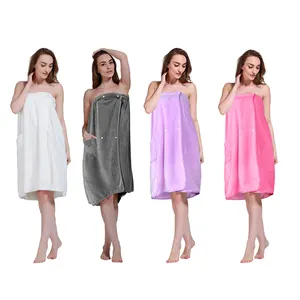 Sunland fabric Ladies Wearable Super Soft Water Absorbent Spa Towel Dress Bath Skirt