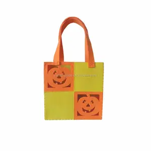 Eco-friendly halloween pumpkin felt candy bag gift bag