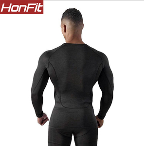 <strong>Black</strong> <strong>Compression</strong> Sports Fitness Tee <strong>Shirt</strong> Oem Plain Long Sleeve Gym <strong>Shirt</strong> - Product Image 4
