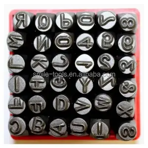 punched numbers card Carbon Steel 4mm capital Alphabet Set of Stamps for Leather Metal steel punch set