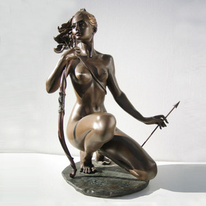 Custom mestiere del metallo in ottone statua femminile erotico bronzo <span class=keywords><strong>nude</strong></span> girl scultura per la vendita