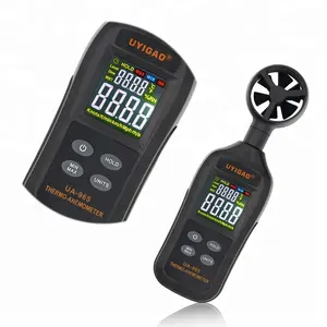 Termômetro digital de velocidade do vento portátil, anemômetro, medidor de fluxo do ar com lcd colorido