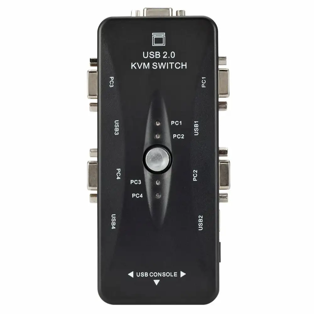 4-منفذ USB 2.0 مفتاح ماكينة افتراضية معتمدة على النواة HDTV الماوس/لوحة المفاتيح/VGA شاشة عرض فيديو 200MHz 1920x1440