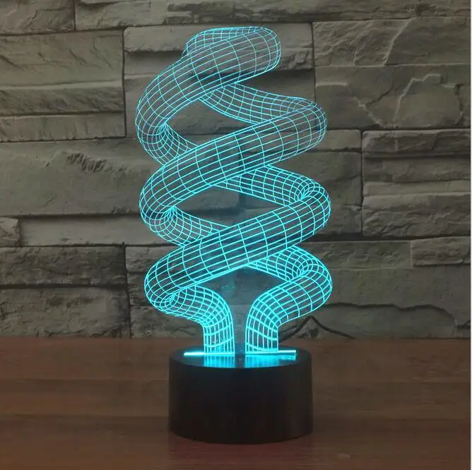 Креативные сенсорные 3D светильники в форме ДНК для спальни, светодиодная Ночная лампа, USB Настольные светильники, ночники с винтом, новинка, уникальный домашний декор
