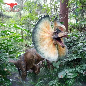 정원을 위한 정글 공원 애니마트로닉스 공룡 Dilophosaurus 모형
