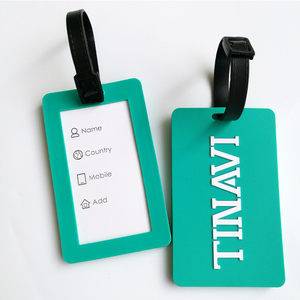 Custom Embossed Logo Soft PVC Travel Luggage Tag Durable PVC Lanyards for Easy Identification