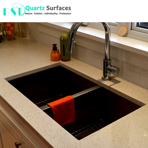 Màu be bê tông đá Nhà cung cấp kỹ sư Đá Nhân Tạo đá thạch anh đá cẩm thạch nhìn <span class=keywords><strong>slab</strong></span> cho nhà bếp Countertop gạch lát sàn - Product Image 3