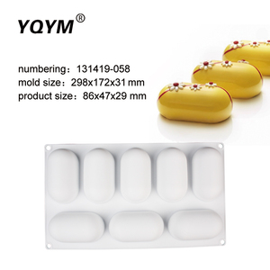 8 cavità ovale FAI DA TE piccolo uomo giallo muffa della torta mousse Francese pasticceria muffa della torta del silicone del commestibile - Product Image 3