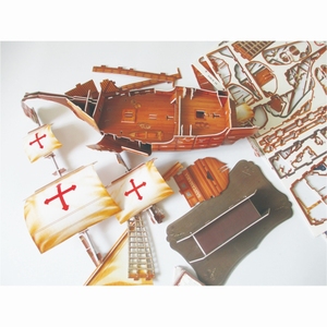 Modèle de bateau pirate en puzzle <span class=keywords><strong>3D</strong></span> Santa Maria avec broderie - Jouet de bateau pirate pour enfants de 3 à 10 ans - Product Image 5