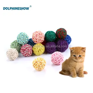 Multicolor Pet toy balls knitting wool ball with bell inside for cats and dogs